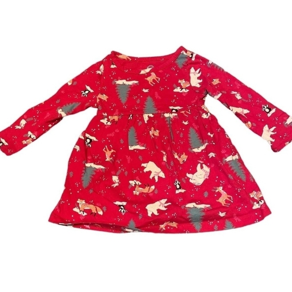Wonder Nation Red Arctic Baby Girl Dress 12M - Picture 1 of 7